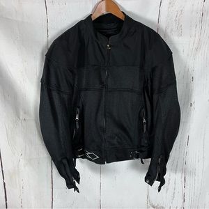 Power Trip Mesh Motorcycle Jacket Black/White Womens XL
